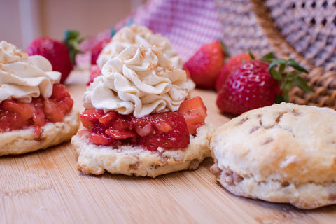 How to Build Strawberry Shortcakes with Cinnamon Chip Biscuits